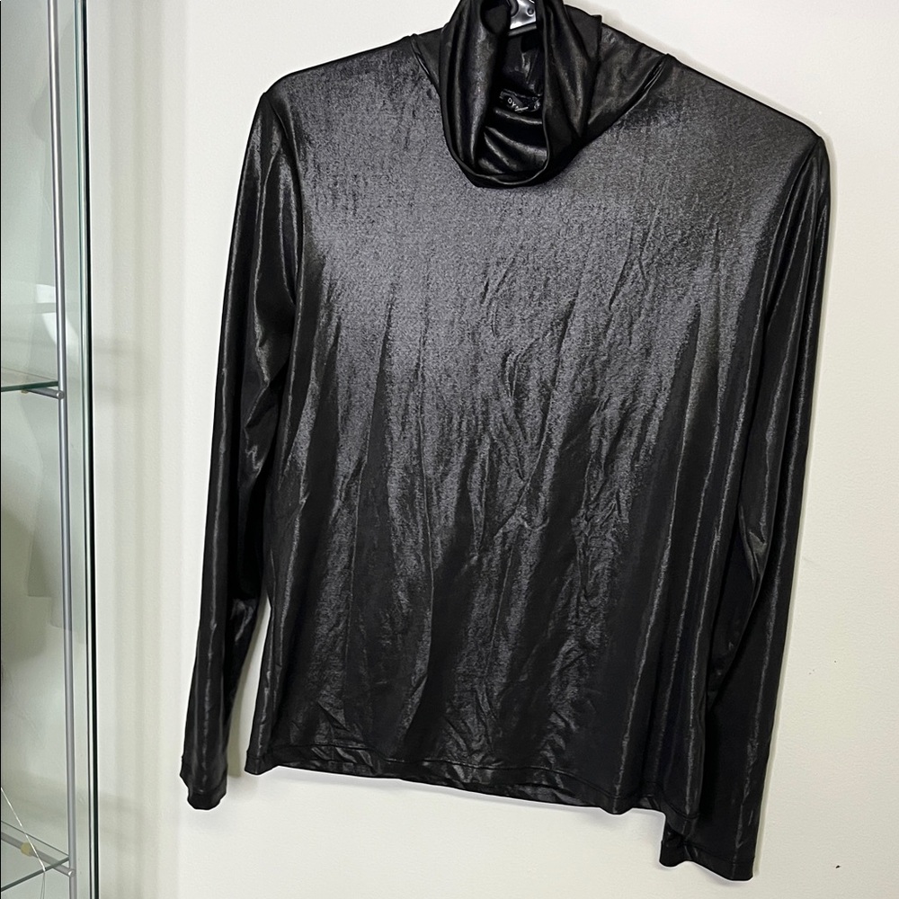 Dynamite Shimmering Black Long Sleeve Top